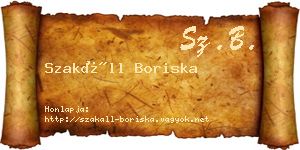 Szakáll Boriska névjegykártya